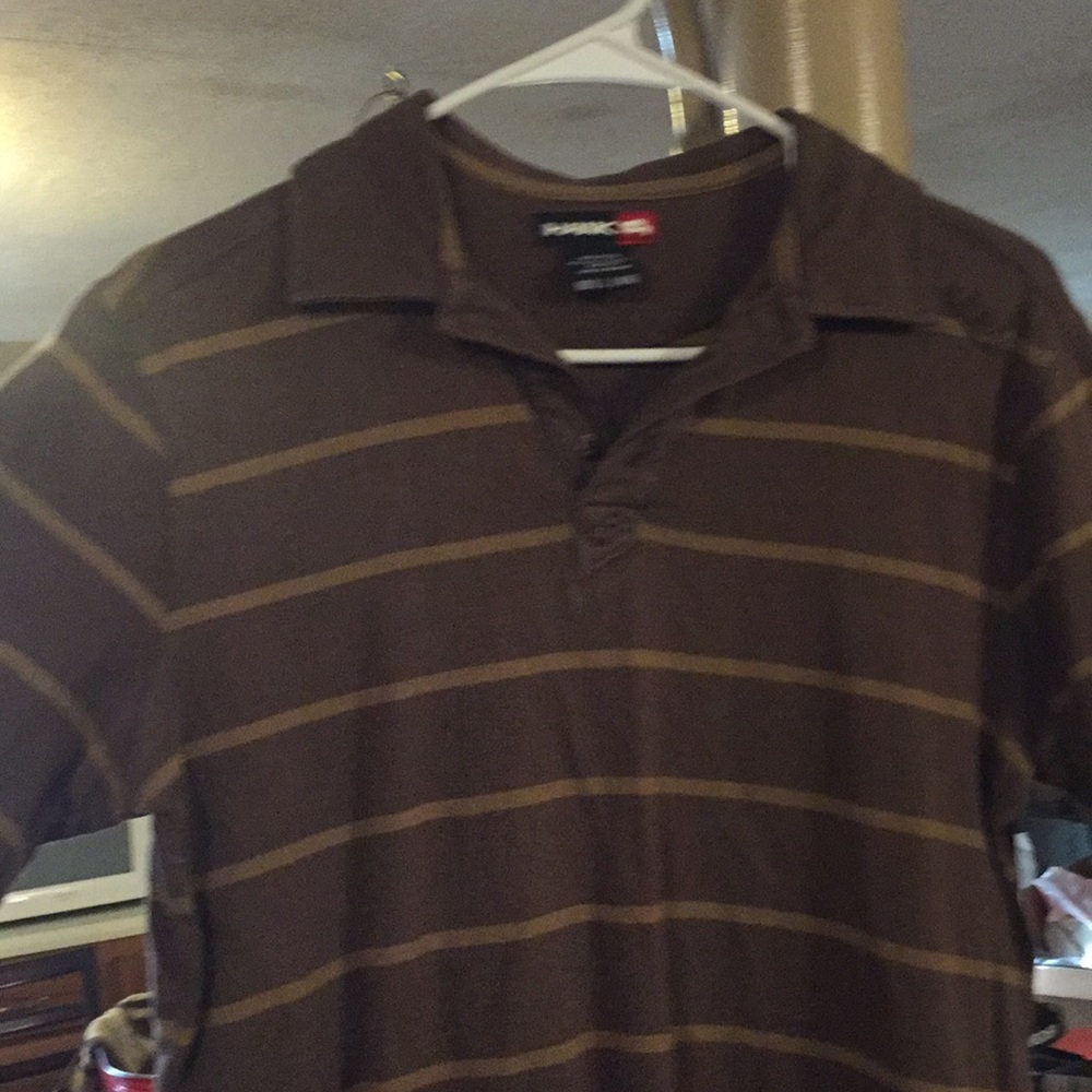 Brown Striped Tomy Hawk Polo Shirt Boys Large